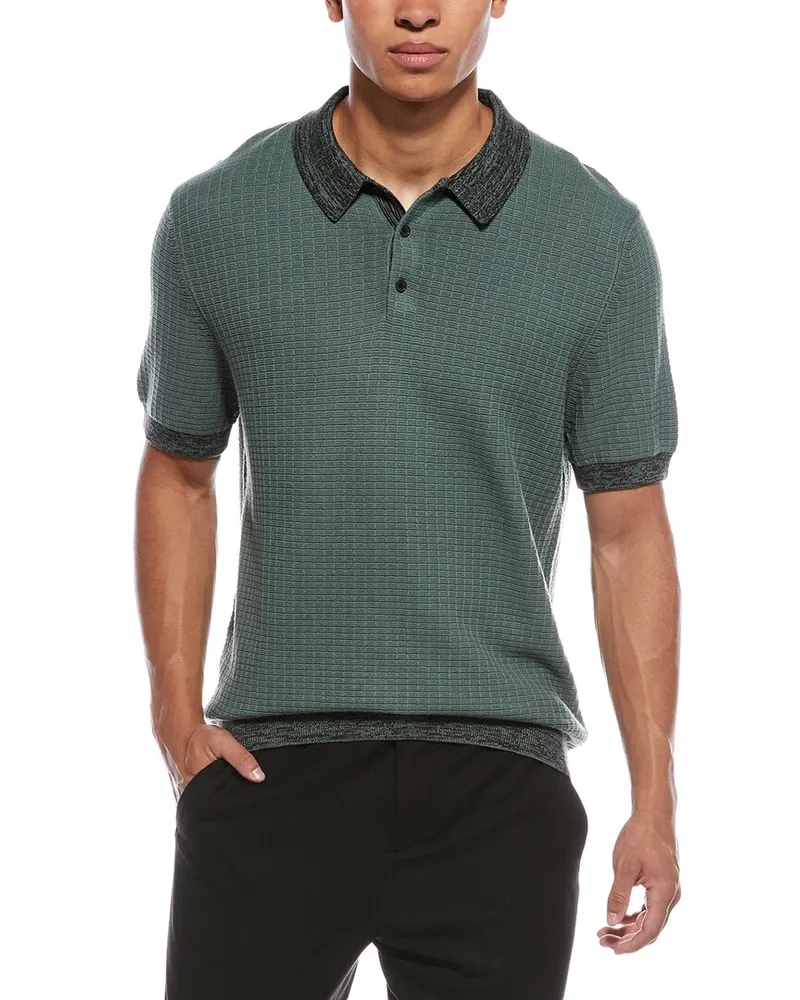 Scotch&Soda Marled Rib Sweater Polo Shirt Green