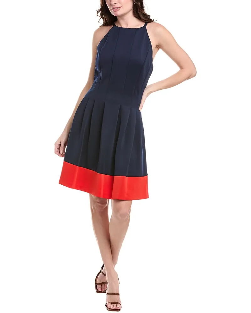 Vince Camuto Scuba A-Line Dress Blue