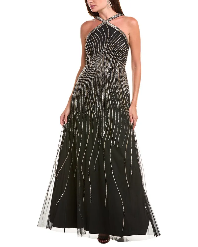 Aidan Mattox Beaded Ballgown Black