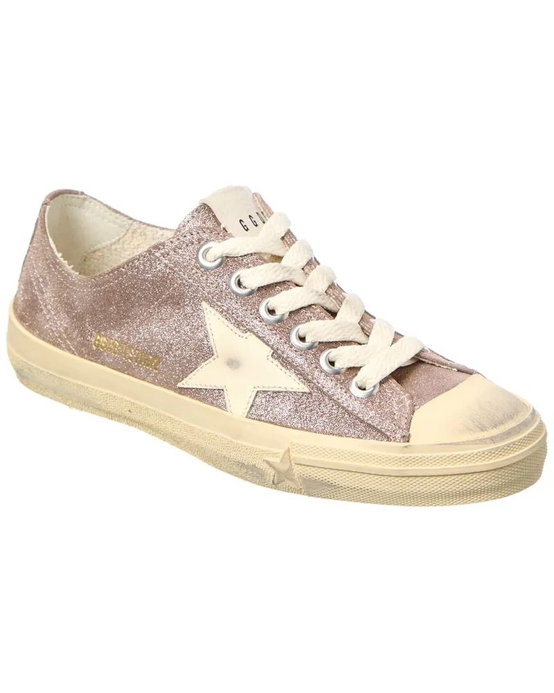 Golden Goose V-Star 2 Laminated Suede Sneaker Brown