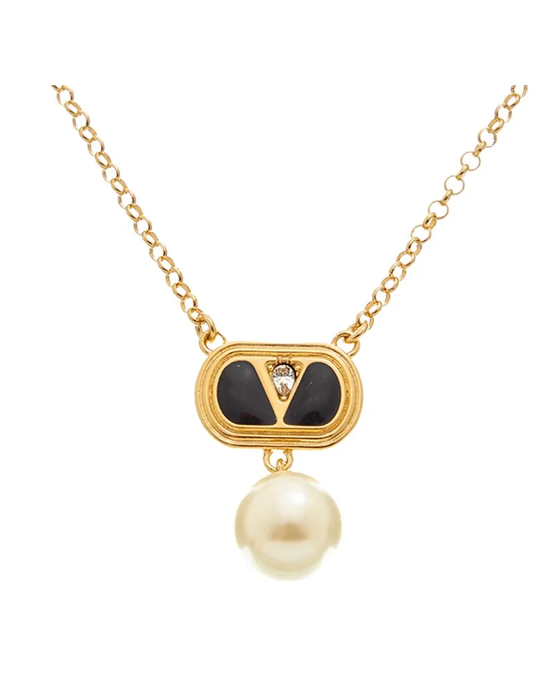 Valentino Garavani Ovalette Swarovski Necklace Nocolor