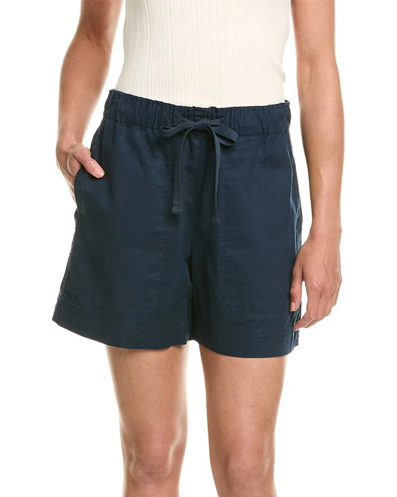 Vince Mid-Waist Tie-Front Pull-On Short Blue