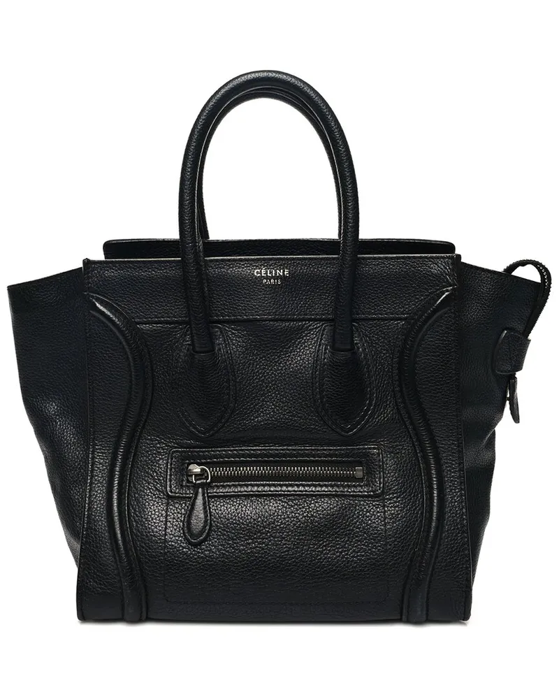 Celine Black Drummed Leather Micro Luggage (Authentic Pre-Loved Nocolor