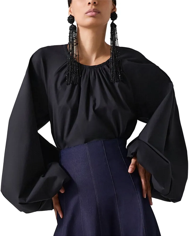 Carolina Herrera New York Crewneck Top Black
