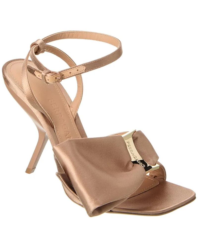 Ferragamo Ferragamo Helena Bow Satin Sandal Pink