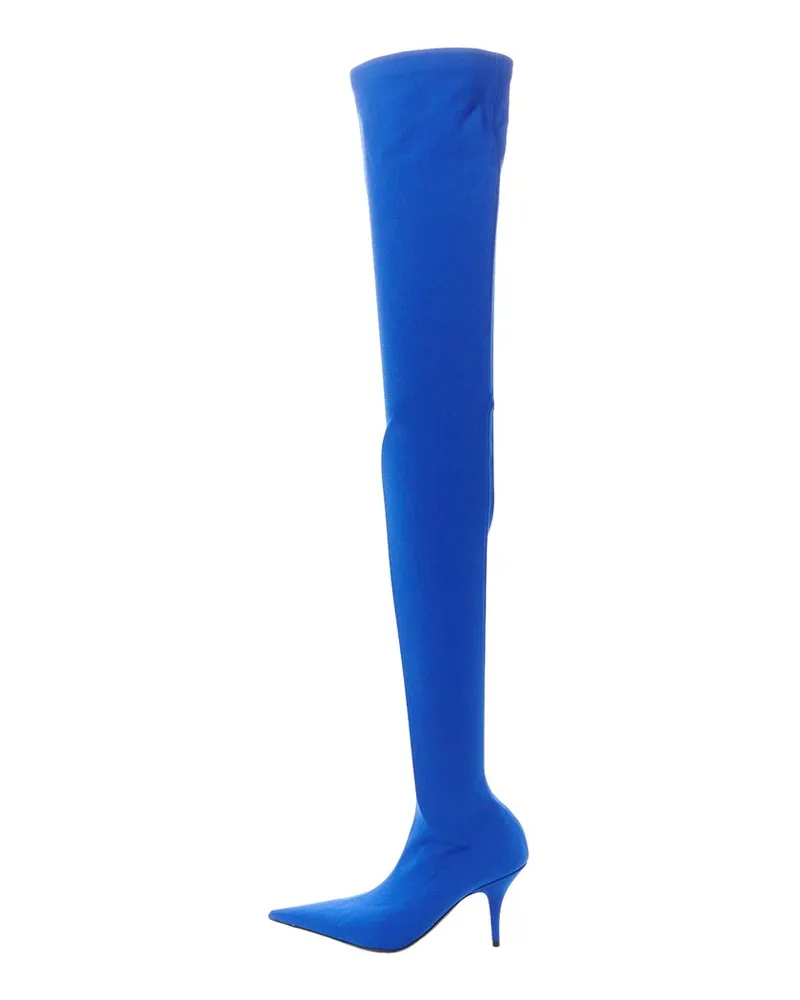 Balenciaga Nylon Pointed Toe Knife 110 Thigh-High Boots, Size 35 (Authentic  Pre-Loved Nocolor