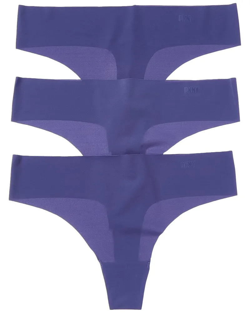 DKNY 3pk Litewear Cut Anywhere Thong Blue