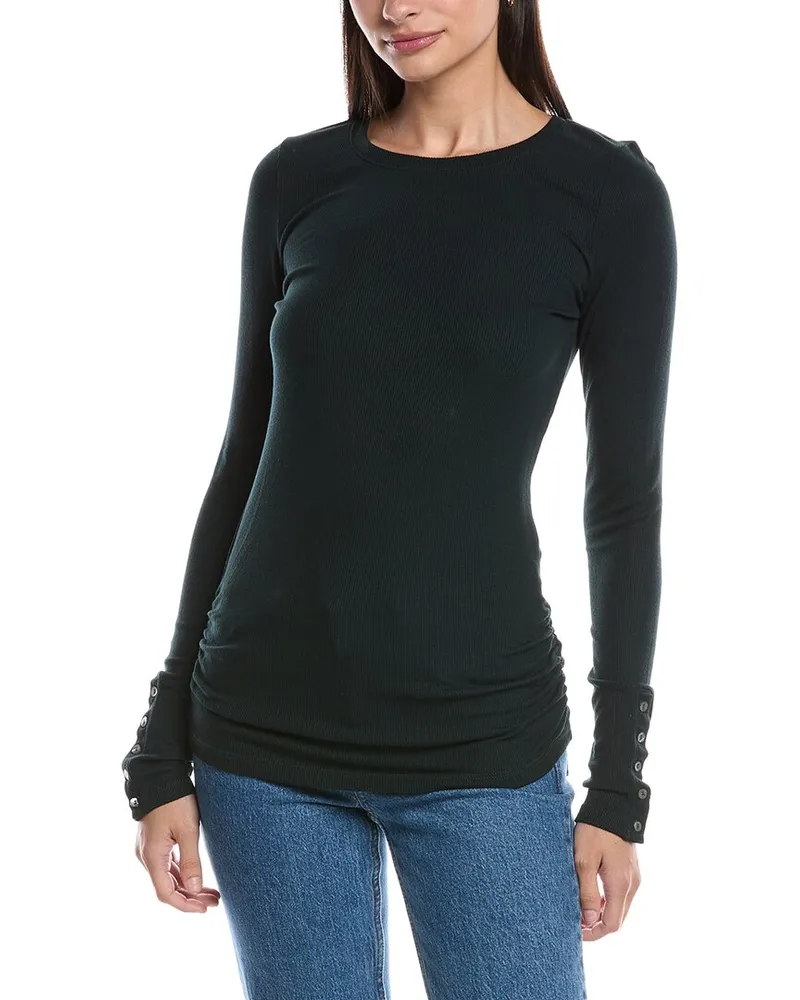 Michael Stars Gill Button Top Green