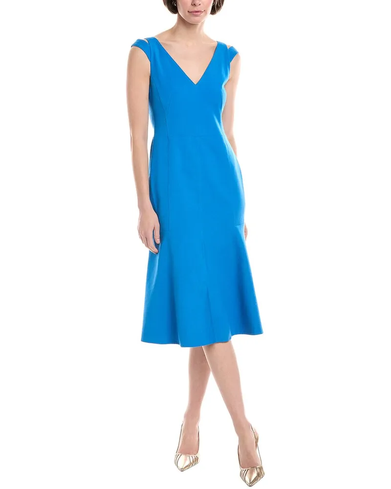 Akris Silk-Blend Sheath Dress Blue