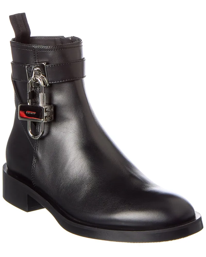 Givenchy Lock Leather Bootie Black