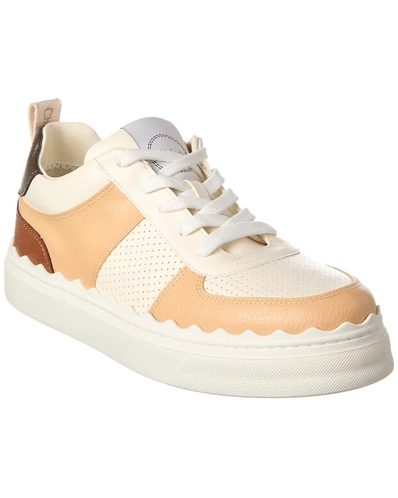 Chloé Lauren Leather Sneaker Beige