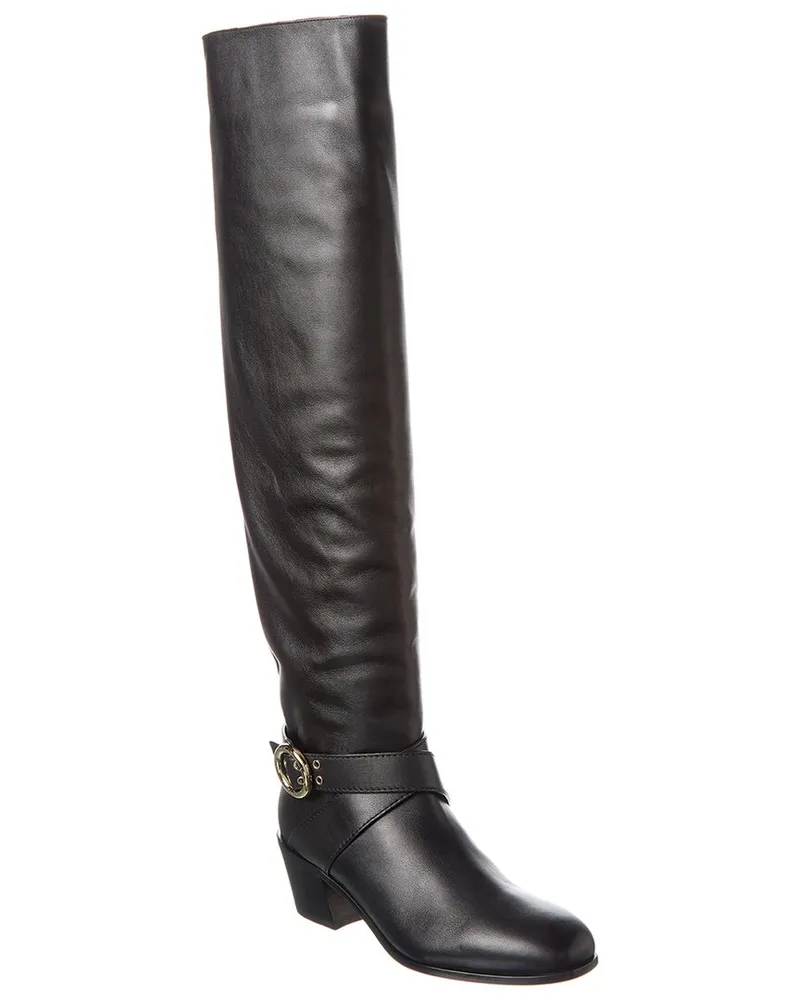 Jimmy Choo Beca Leather Tall Boot Black