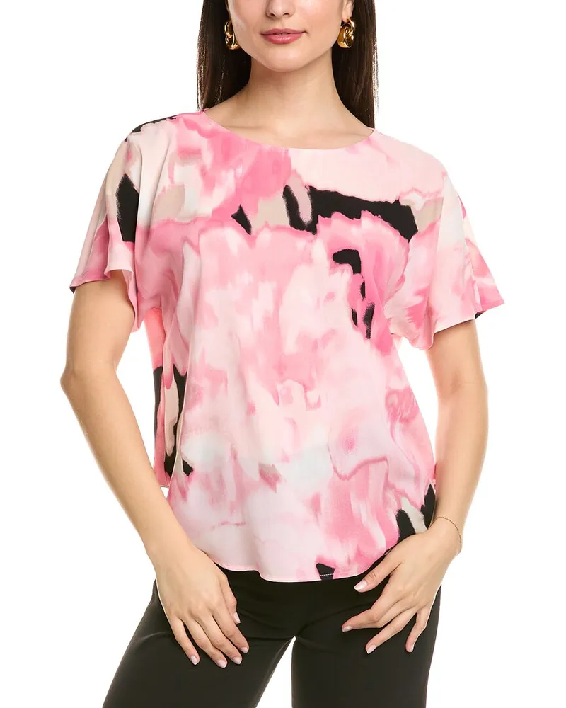 Anne Klein Bateau Neck Blouse Pink