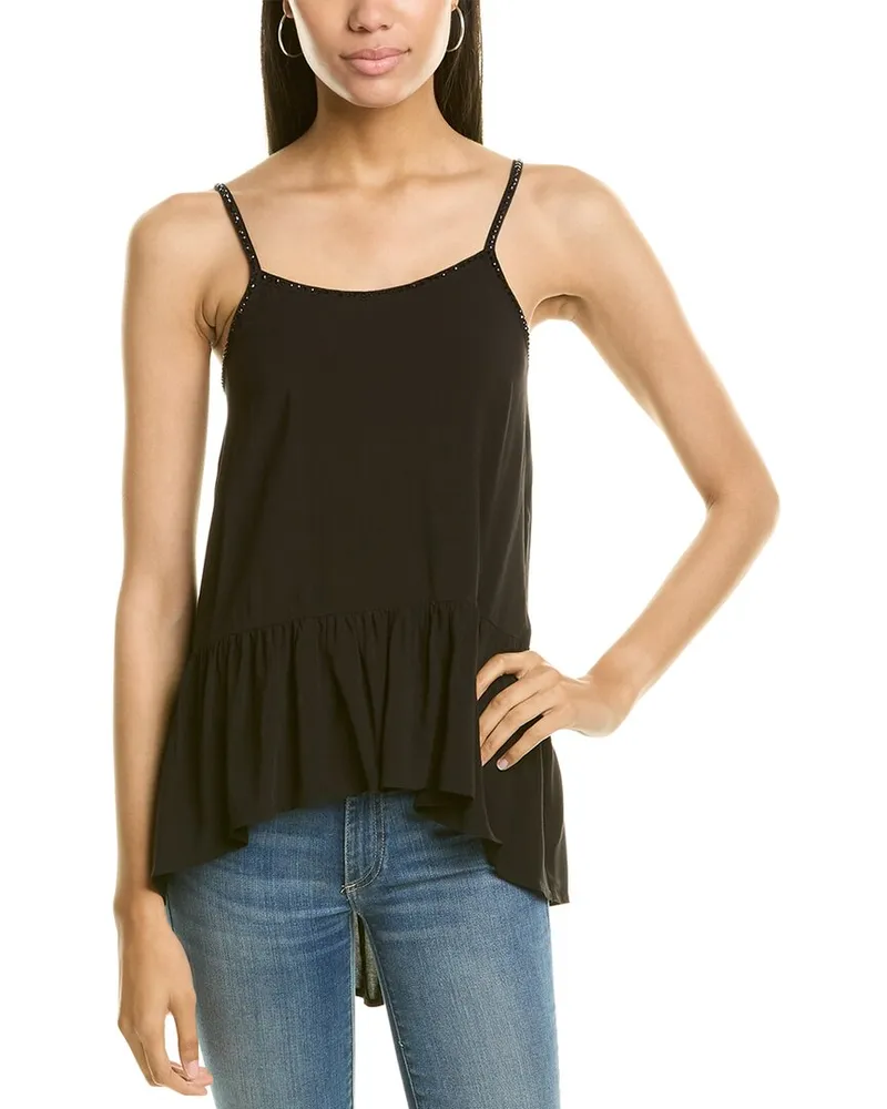 Twin-Set Sleeveless Sequin Top Black