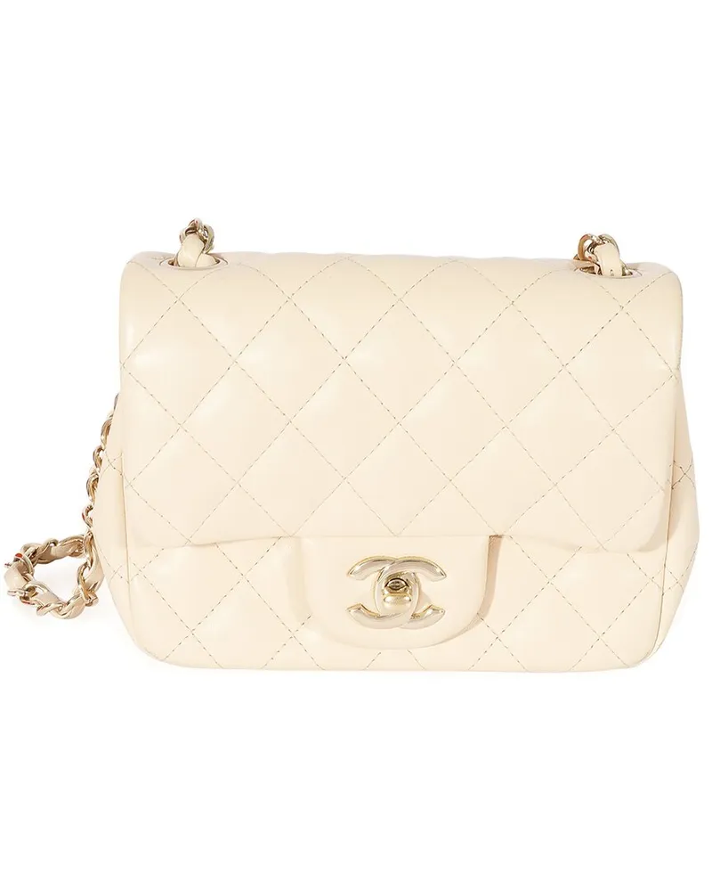 Chanel Beige Quilted Lambskin Mini Square Classic Flap Bag (Authentic Pre-  Loved Nocolor
