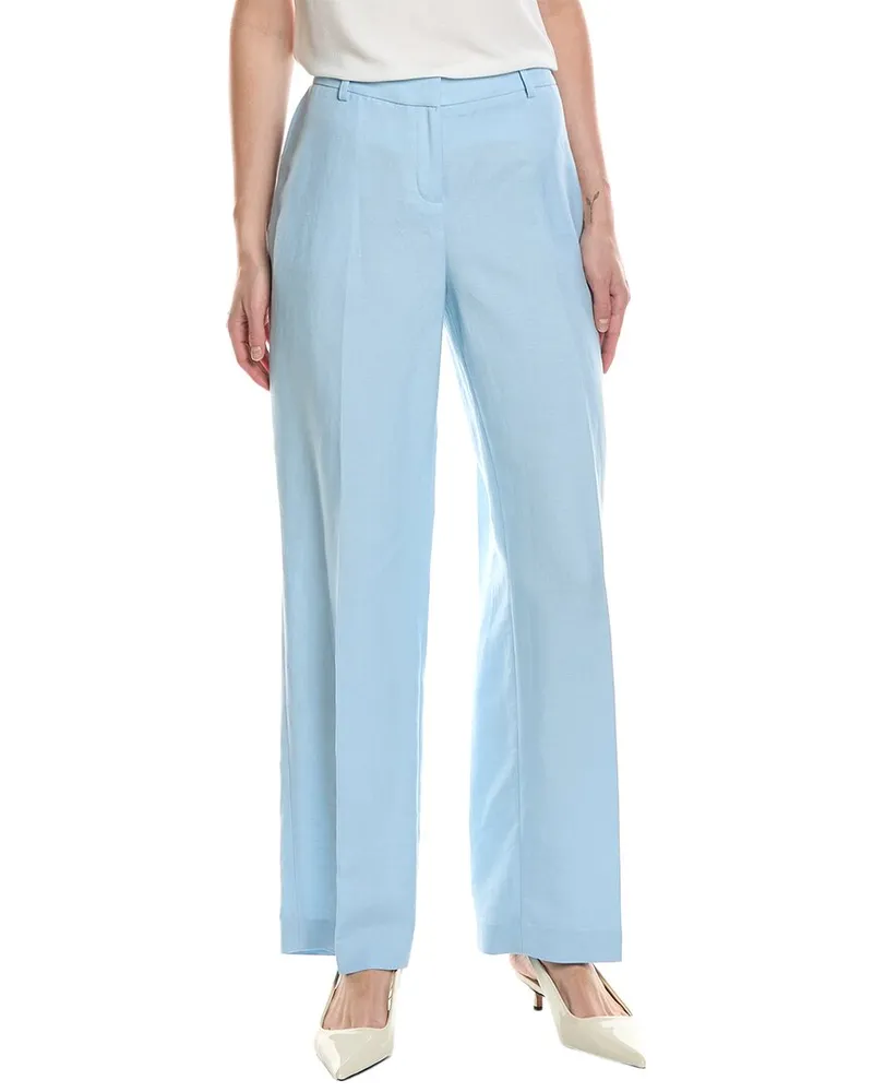 Anne Klein Linen-Blend Pant Blue