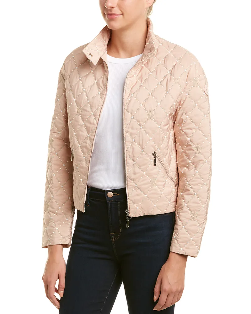 Moncler Silk-Lined Jacket Pink