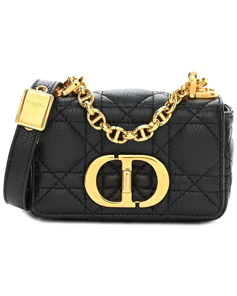 Dior Black Cannage Leather Supple Micro Caro Bag (Authentic Pre-Loved Nocolor