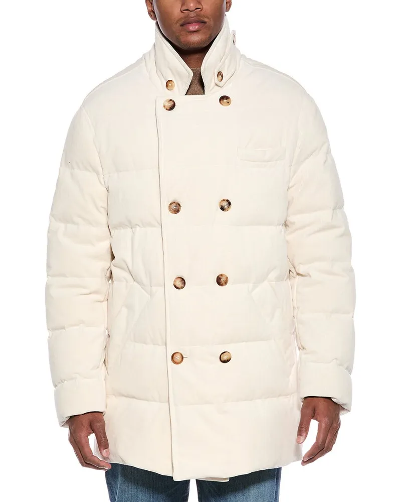 Brunello Cucinelli Corduroy Cashmere-Blend Down Coat Nocolor