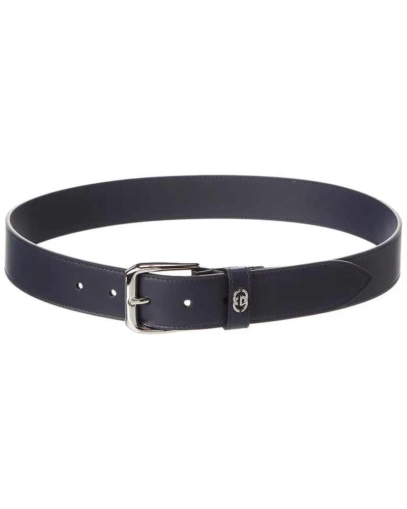 Gucci Interlocking G Leather Belt Blue