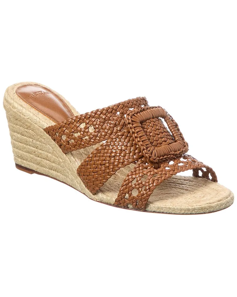 Alexandre Birman Lana Leather Demi Wedge Sandal Brown