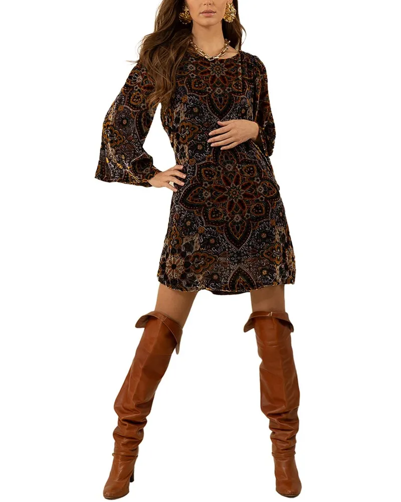 Hale Bob Alora Silk-Blend Mini Dress Nocolor
