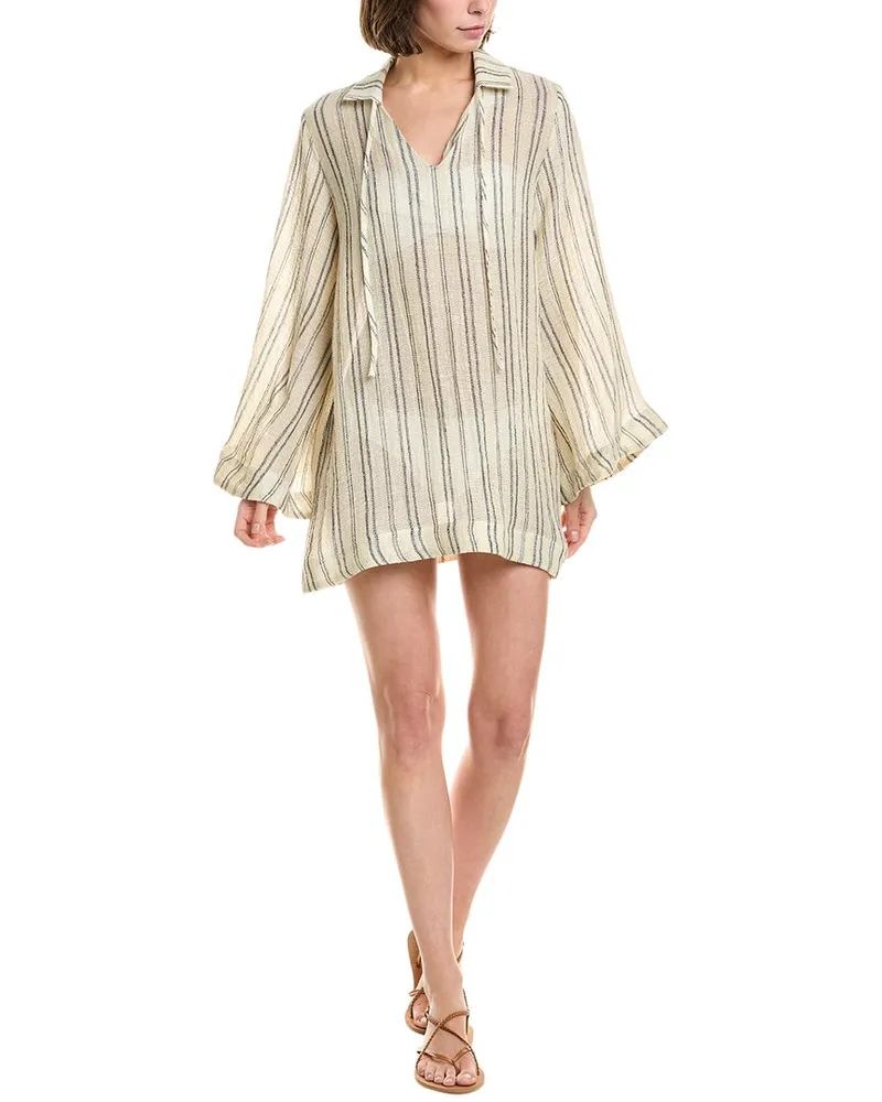 Lisa Marie Fernandez Linen-Blend Beach Cape Mini Beige