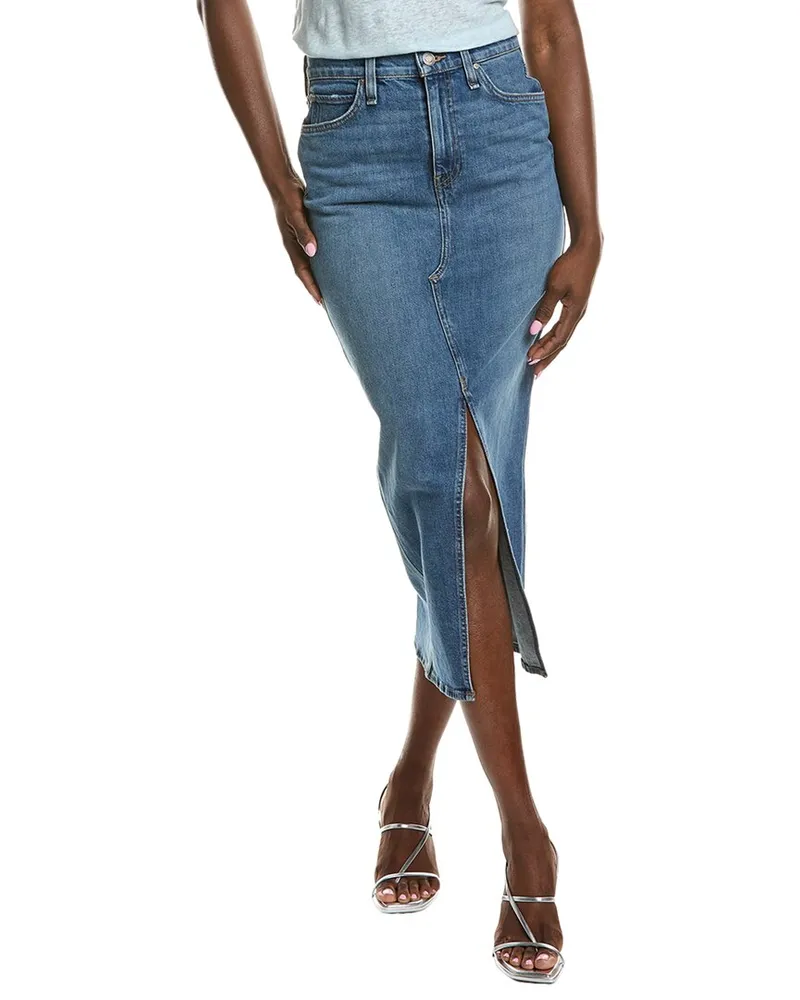 HUDSON Jeans Reconstructed Midi Skirt Blue