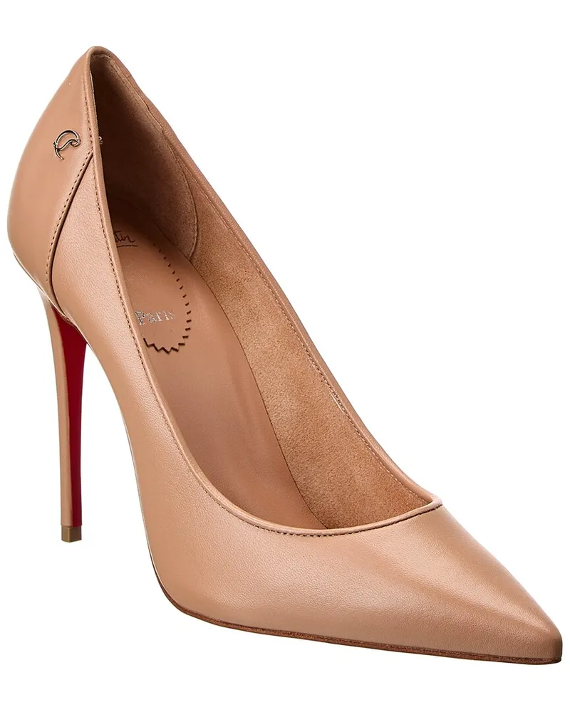 Christian Louboutin Sporty Kate 100 Leather Pump Beige