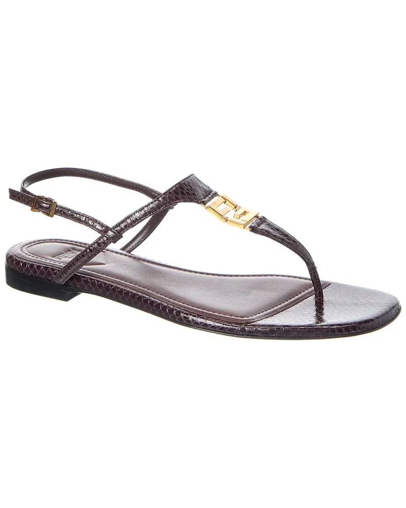 Fendi FFold Snakeskin Sandal Purple