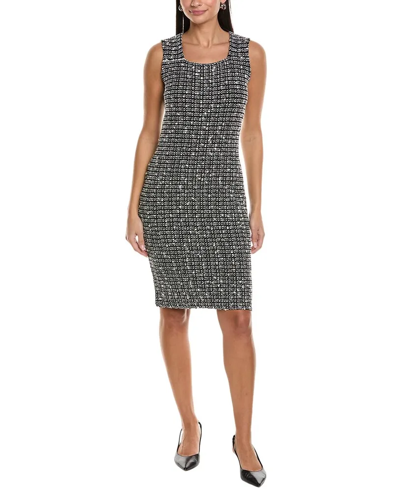 ST. JOHN Donna Wool-Blend Sheath Dress Black