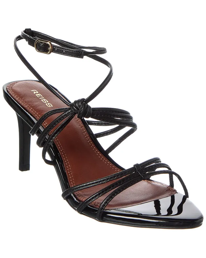 Reiss Georgina Leather Heeled Sandal Black