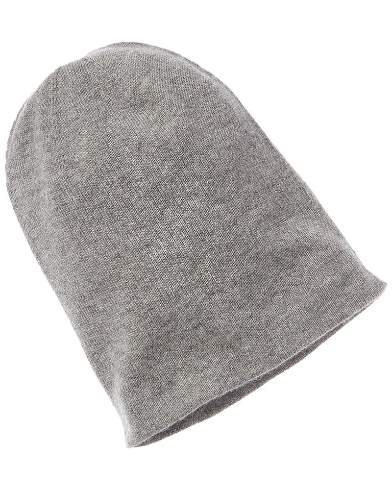 Saint Laurent Embroidered Cashmere Beanie Grey