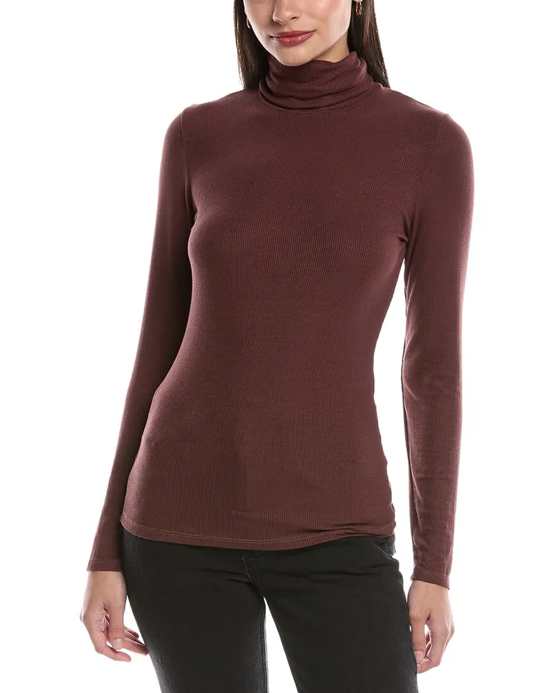 Michael Stars Gail Turtleneck Top Brown