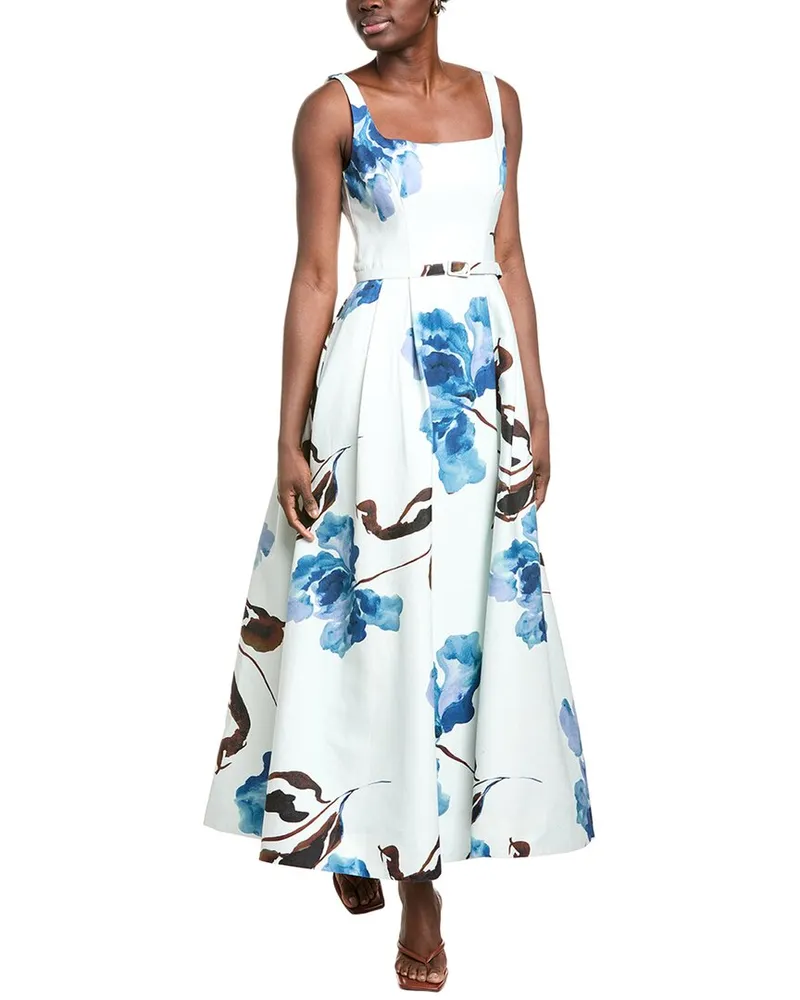 NICHOLAS Sorelle Linen-Blend Midi Dress White