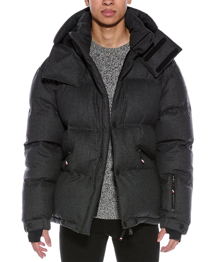 Moncler Wool Puffer Down Coat Grey
