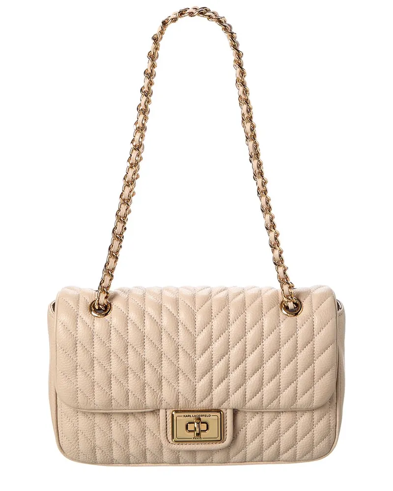Karl Lagerfeld Agyness Leather Shoulder Bag Nocolor