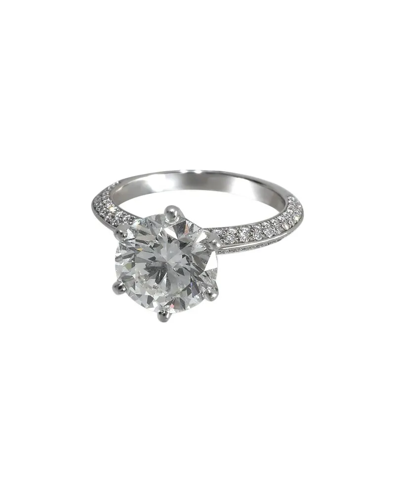 Tiffany & Co. Pave Solitaire Platinum 0.74 ct. tw. Diamond Engagement Ring (Authentic Pre-Loved Nocolor