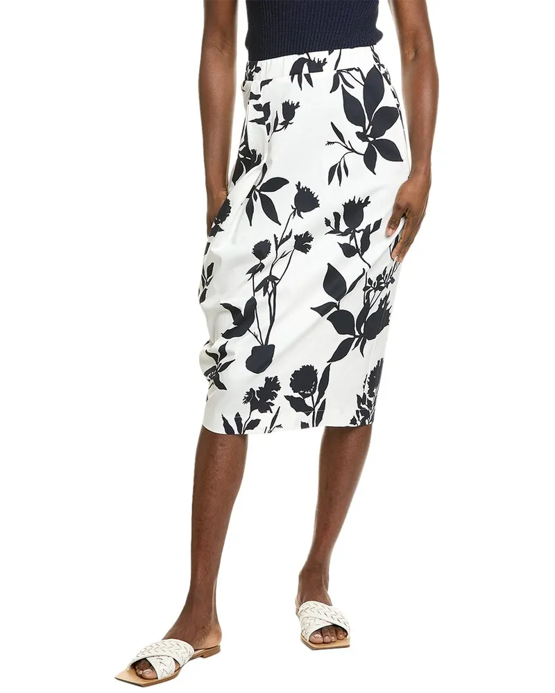 Alpha Studio Pieghe Midi Skirt White