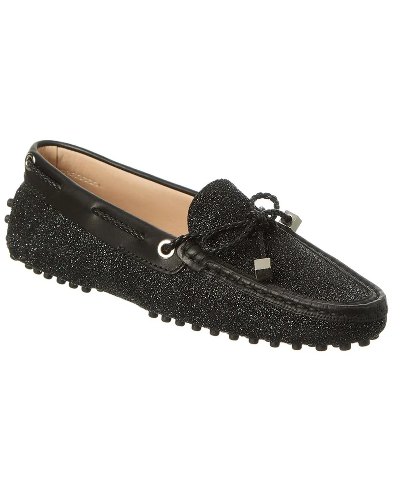 TOD'S TOD’s Glitter Leather Loafer Black