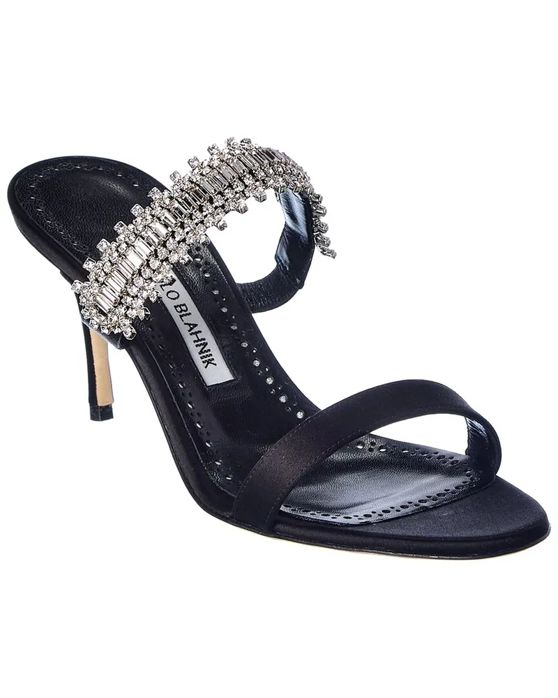 Manolo Blahnik Sako 70 Satin Sandal Black