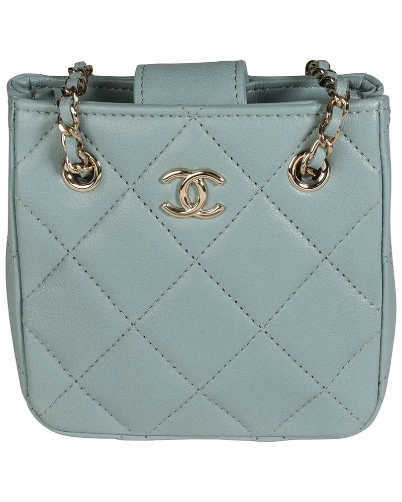 Chanel Green Quilted Lambskin Tiny Shopping Bag (Authentic Pre-Loved Nocolor
