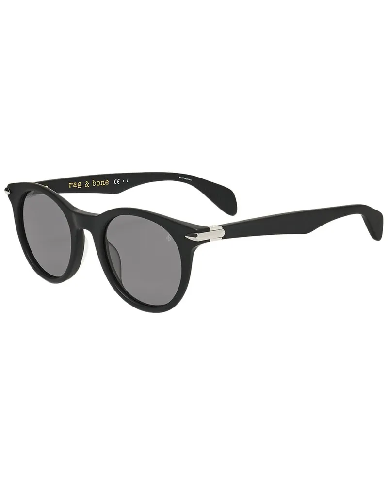 Rag & Bone Unisex RNB5012 49mm Polarized Sunglasses Black