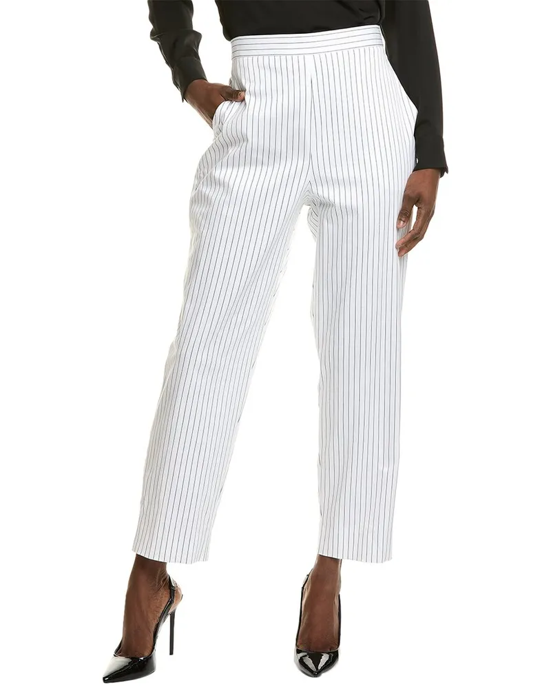 ST. JOHN Pinstripe Pant White