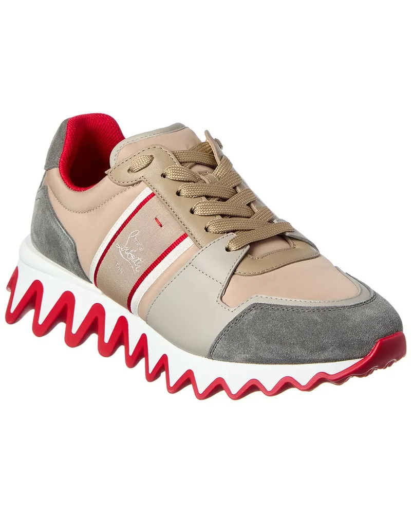 Christian Louboutin Nastroshark Leather & Nylon Sneaker Beige