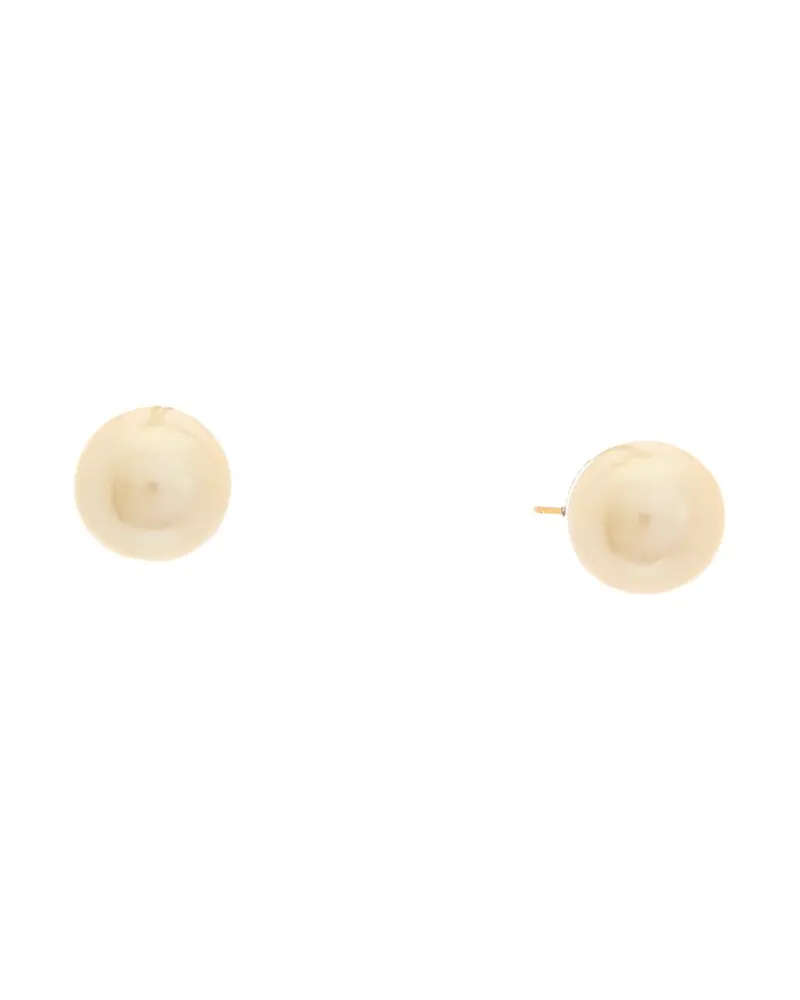 Kenneth Jay Lane Plated 14mm Pearl Button Earrings Nocolor