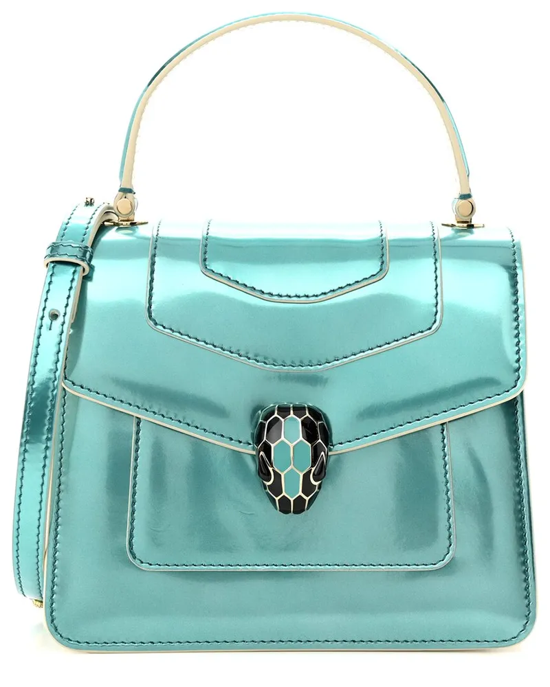 Bulgari White Metallic Calfskin Leather Serpenti Forever Top Handle (Authentic  Pre-Loved Nocolor