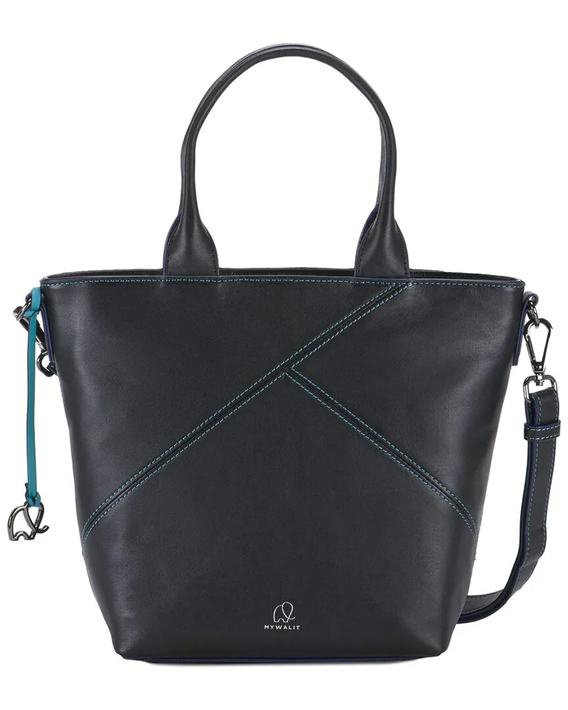Mywalit Leather Grab Handle Bag with Strap Nocolor