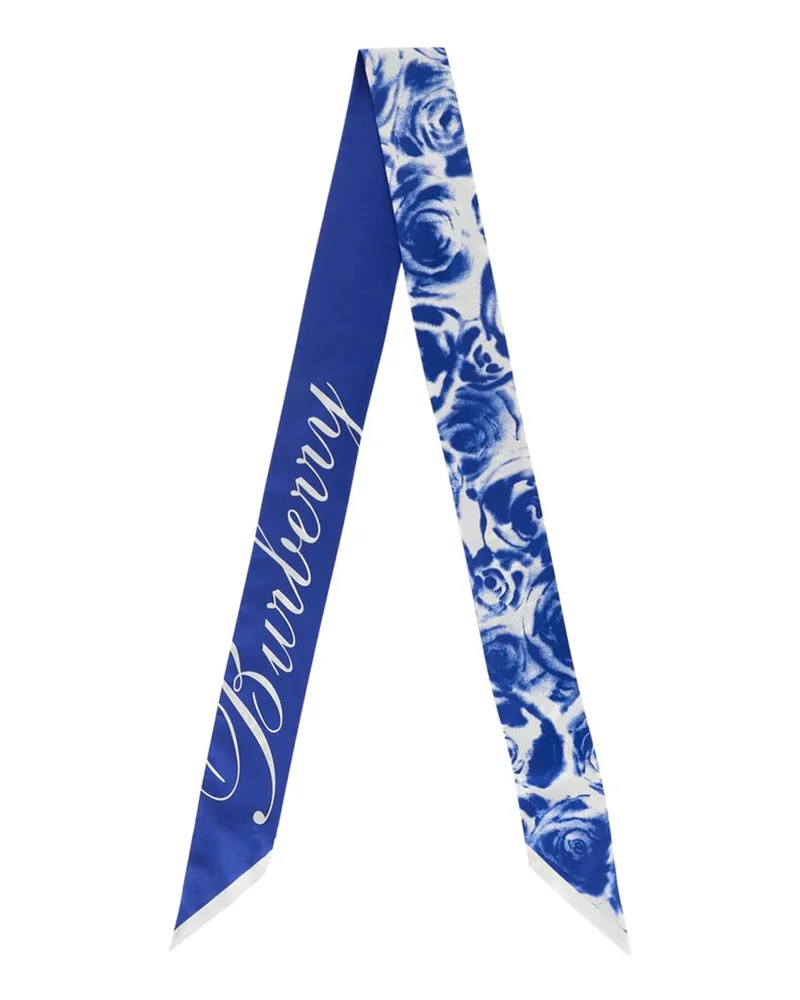 Burberry Silk Scarf Blue
