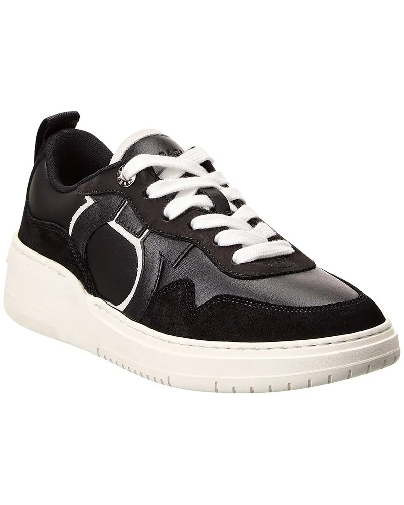 Ferragamo Dania Leather & Suede Sneaker Black